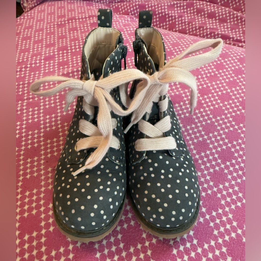 Cat & Jack Black and White Polka Dot Kids Boots